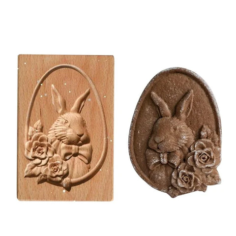 Moldes de madera para galletas conejo