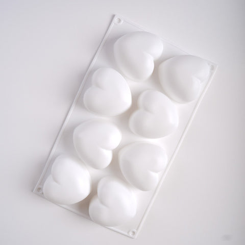 MOLDE DE SILICONA CORAZONES  30X17 CM 6 CORAZONES
