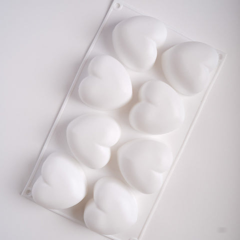 MOLDE DE SILICONA CORAZONES  30X17 CM 6 CORAZONES