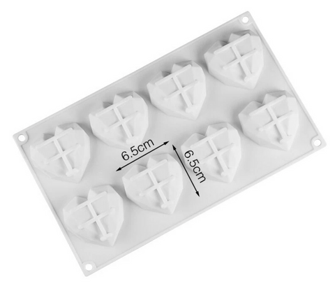 MOLDE SILICONA CORAZÓN GEOMÉTRICO