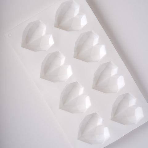 MOLDE SILICONA CORAZÓN GEOMÉTRICO